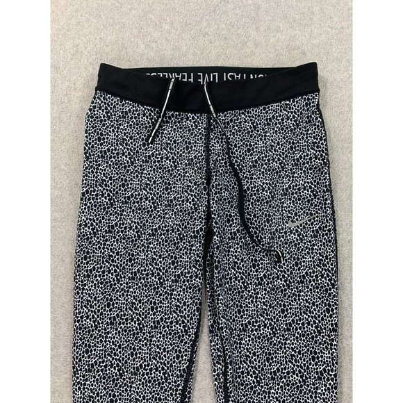 Nike Compression Leopard Print Full Length Running Tights‎ (Women's Small) Black - Picture 2 of 12